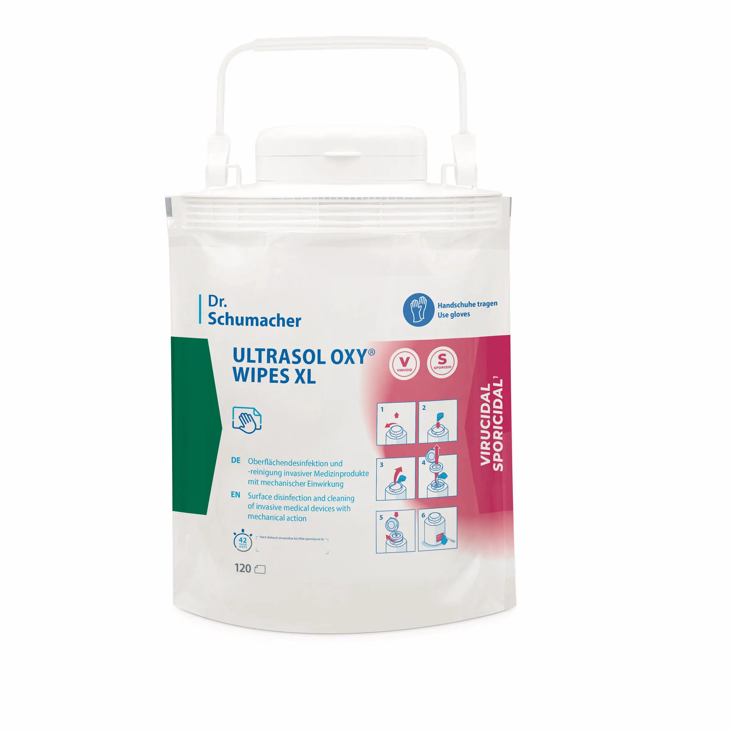 Dr. Schumacher ULTRASOL OXY WIPES XL Standbodenbeutel 120 Tücher